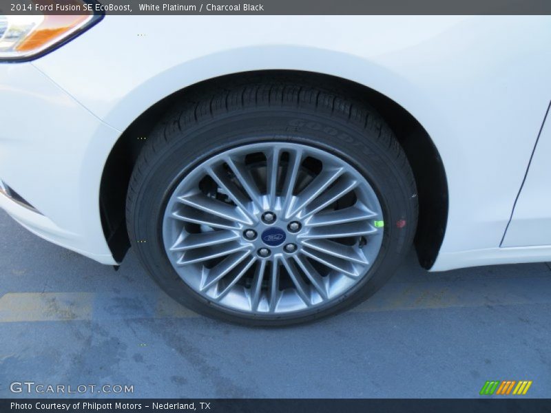 White Platinum / Charcoal Black 2014 Ford Fusion SE EcoBoost
