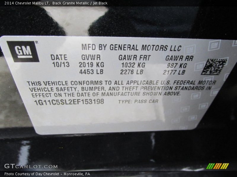 Black Granite Metallic / Jet Black 2014 Chevrolet Malibu LT