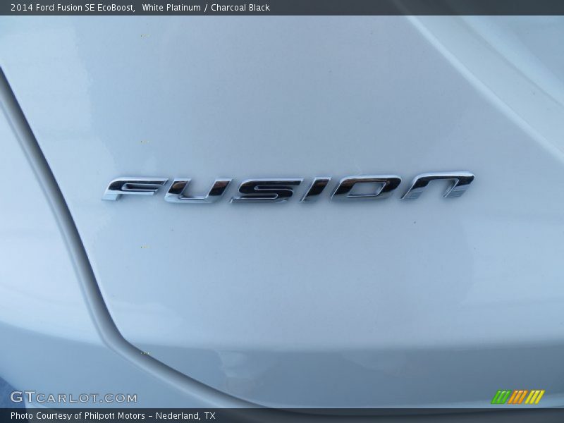 White Platinum / Charcoal Black 2014 Ford Fusion SE EcoBoost