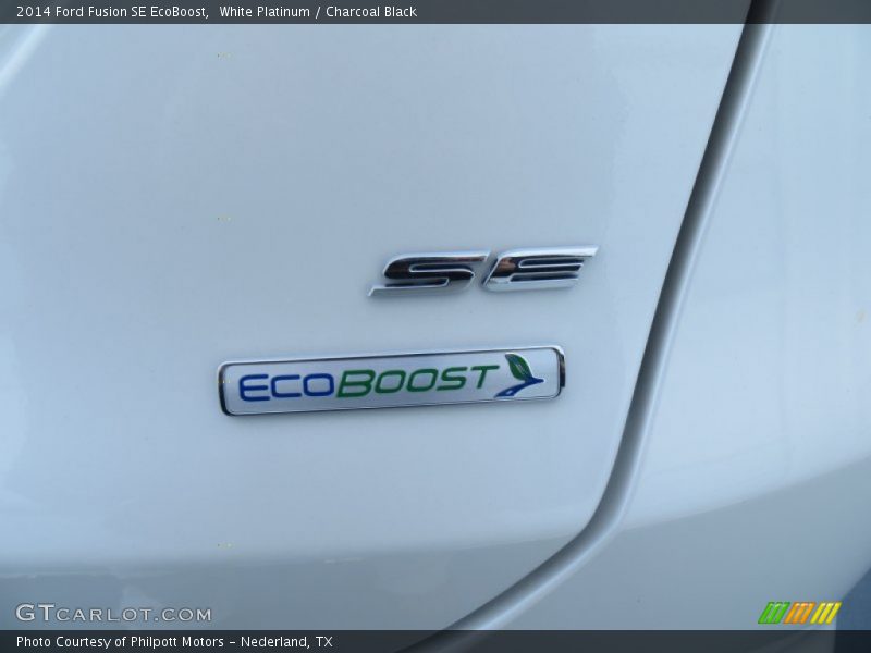 White Platinum / Charcoal Black 2014 Ford Fusion SE EcoBoost