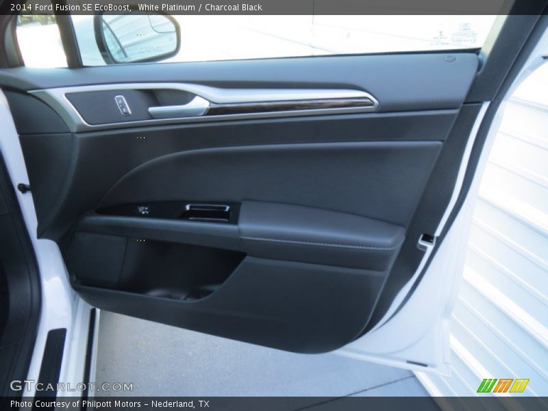 White Platinum / Charcoal Black 2014 Ford Fusion SE EcoBoost