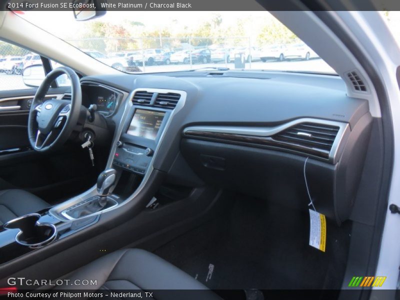 White Platinum / Charcoal Black 2014 Ford Fusion SE EcoBoost