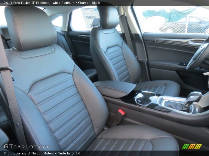 White Platinum / Charcoal Black 2014 Ford Fusion SE EcoBoost