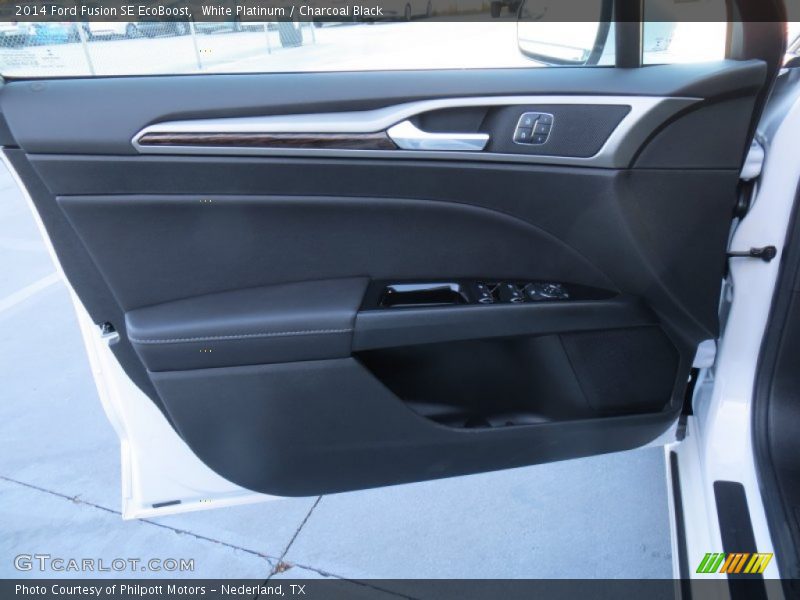White Platinum / Charcoal Black 2014 Ford Fusion SE EcoBoost