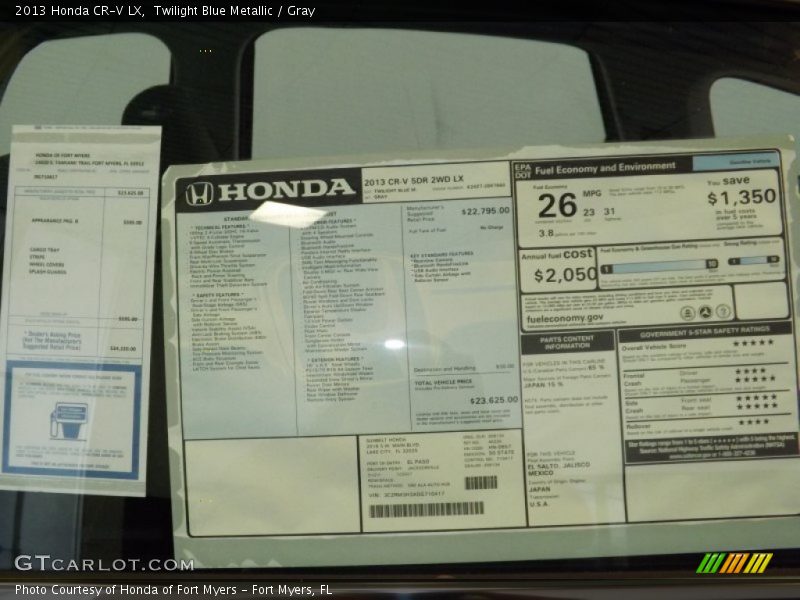 Twilight Blue Metallic / Gray 2013 Honda CR-V LX