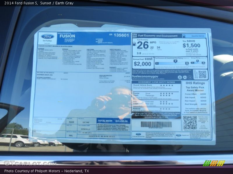 Sunset / Earth Gray 2014 Ford Fusion S