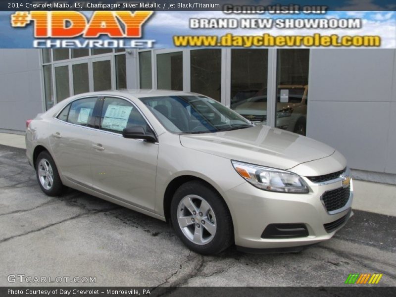 Champagne Silver Metallic / Jet Black/Titanium 2014 Chevrolet Malibu LS