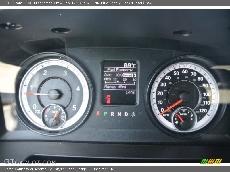 True Blue Pearl / Black/Diesel Gray 2014 Ram 3500 Tradesman Crew Cab 4x4 Dually