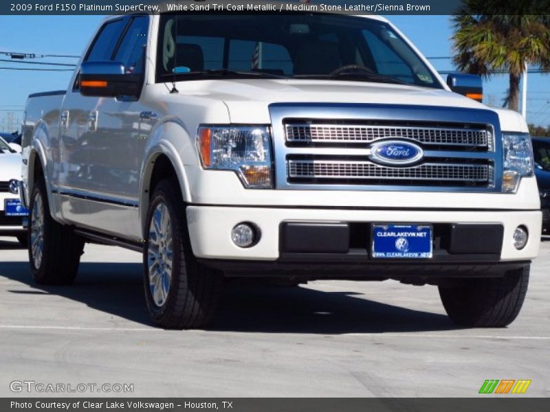 White Sand Tri Coat Metallic / Medium Stone Leather/Sienna Brown 2009 Ford F150 Platinum SuperCrew