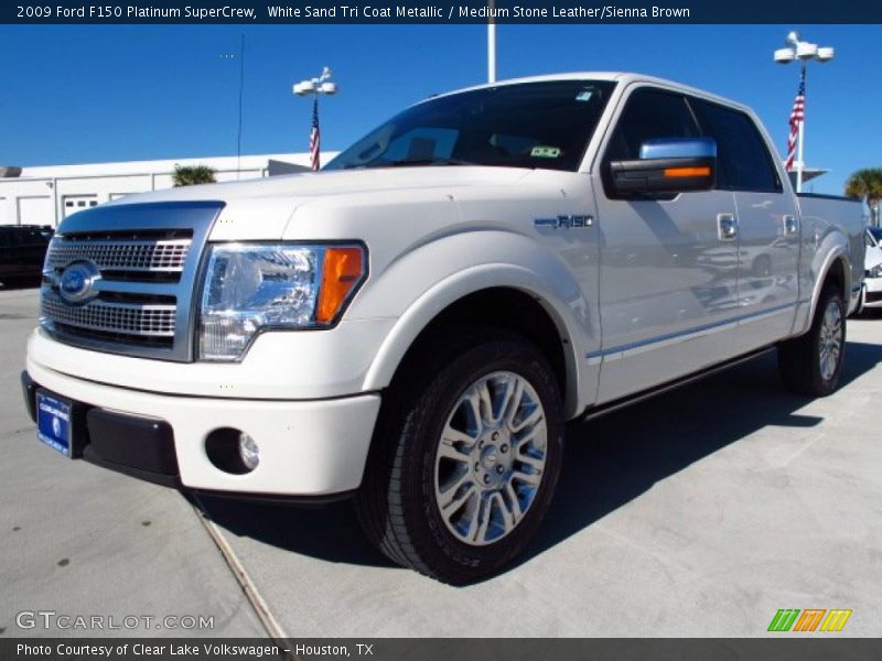 White Sand Tri Coat Metallic / Medium Stone Leather/Sienna Brown 2009 Ford F150 Platinum SuperCrew