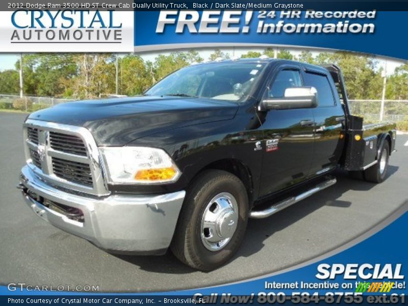Black / Dark Slate/Medium Graystone 2012 Dodge Ram 3500 HD ST Crew Cab Dually Utility Truck