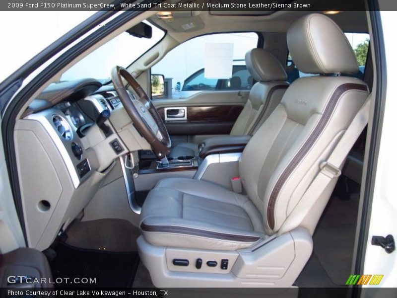 White Sand Tri Coat Metallic / Medium Stone Leather/Sienna Brown 2009 Ford F150 Platinum SuperCrew