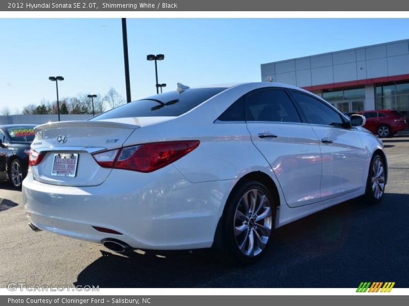 Shimmering White / Black 2012 Hyundai Sonata SE 2.0T