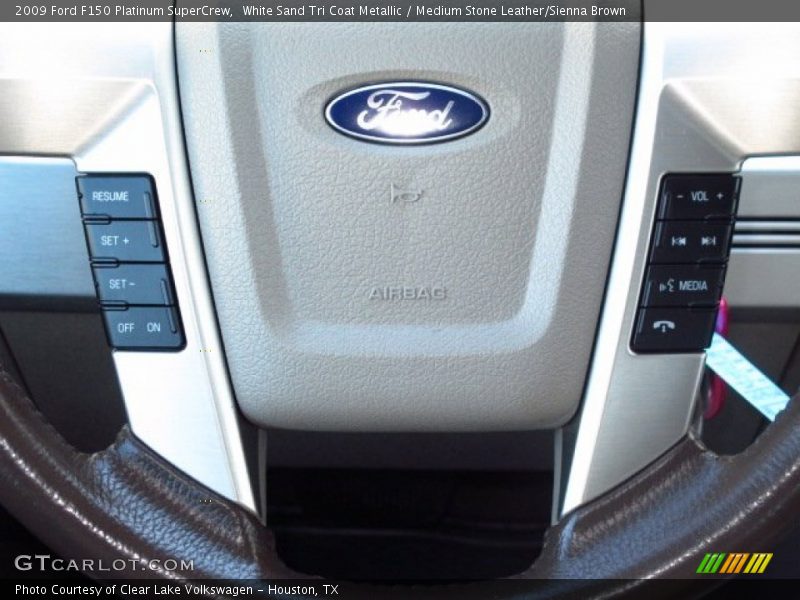 White Sand Tri Coat Metallic / Medium Stone Leather/Sienna Brown 2009 Ford F150 Platinum SuperCrew