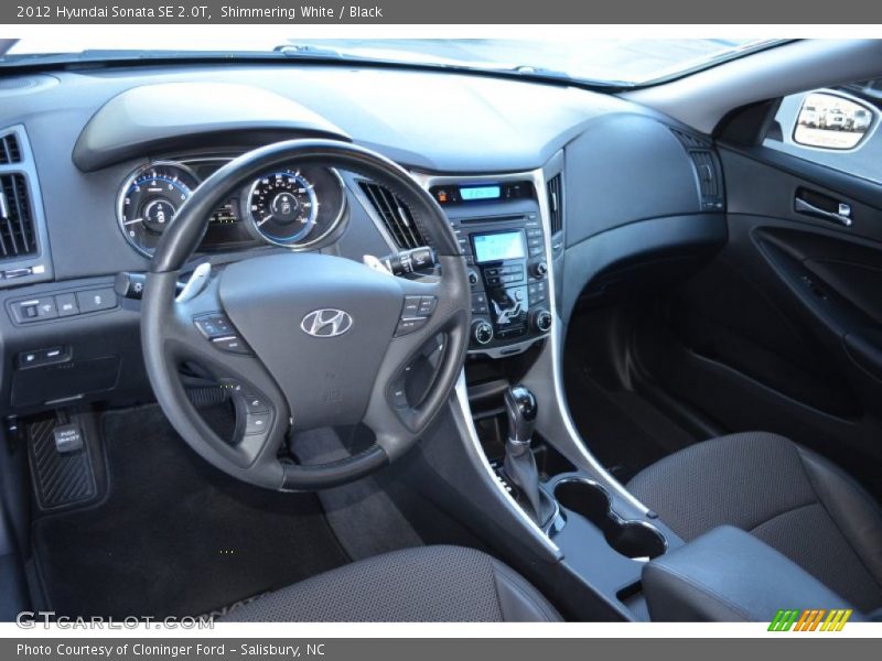 Shimmering White / Black 2012 Hyundai Sonata SE 2.0T