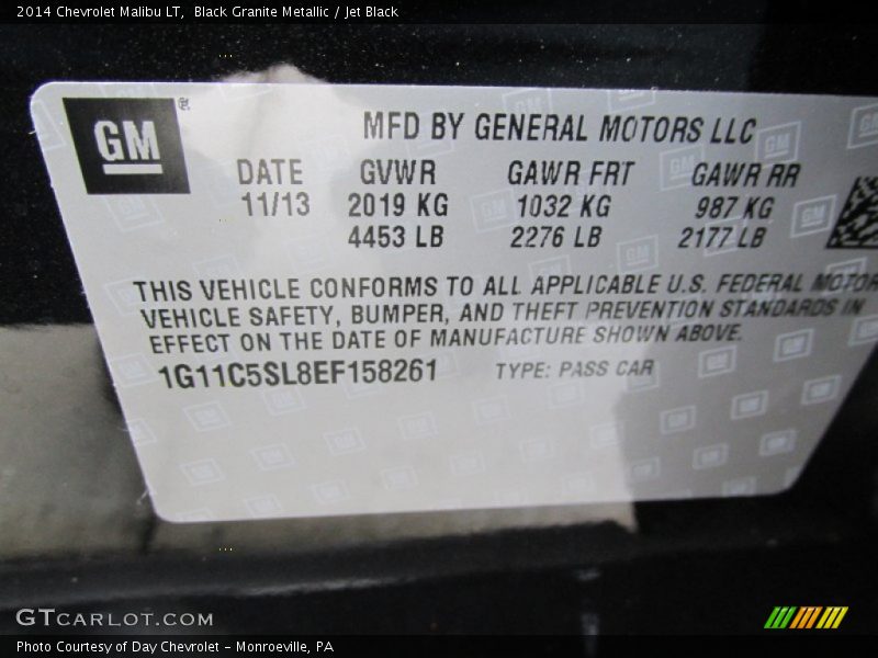 Black Granite Metallic / Jet Black 2014 Chevrolet Malibu LT