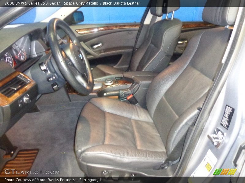 Space Grey Metallic / Black Dakota Leather 2008 BMW 5 Series 550i Sedan