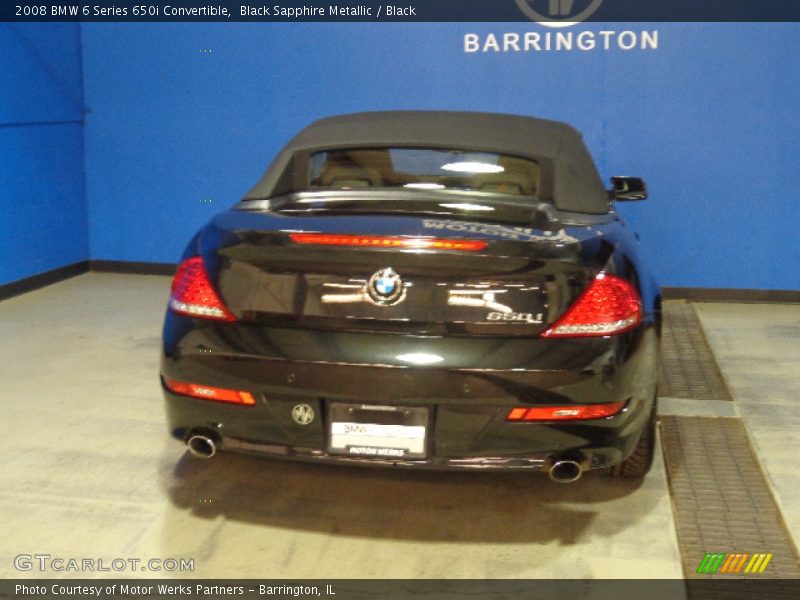 Black Sapphire Metallic / Black 2008 BMW 6 Series 650i Convertible