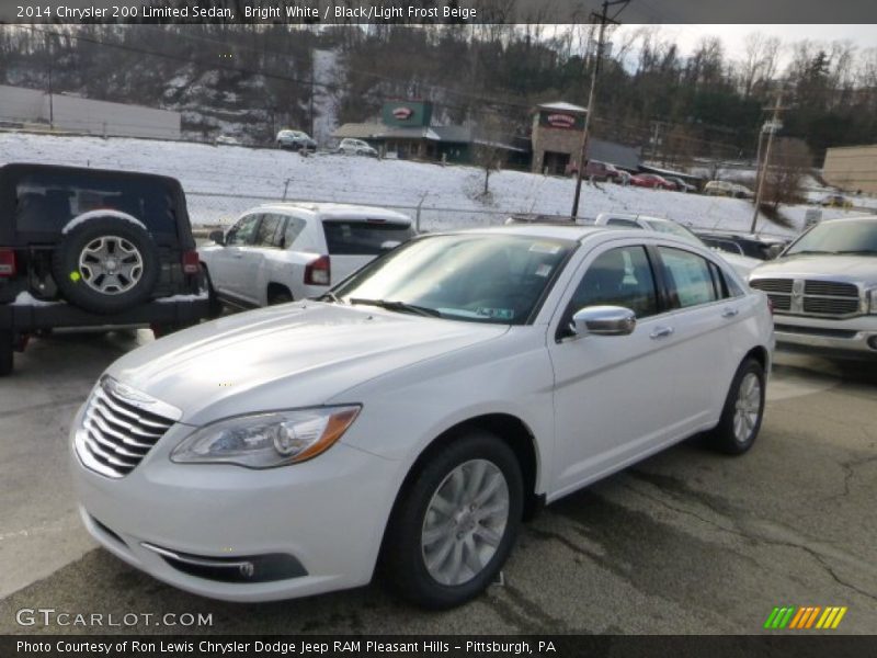 Bright White / Black/Light Frost Beige 2014 Chrysler 200 Limited Sedan