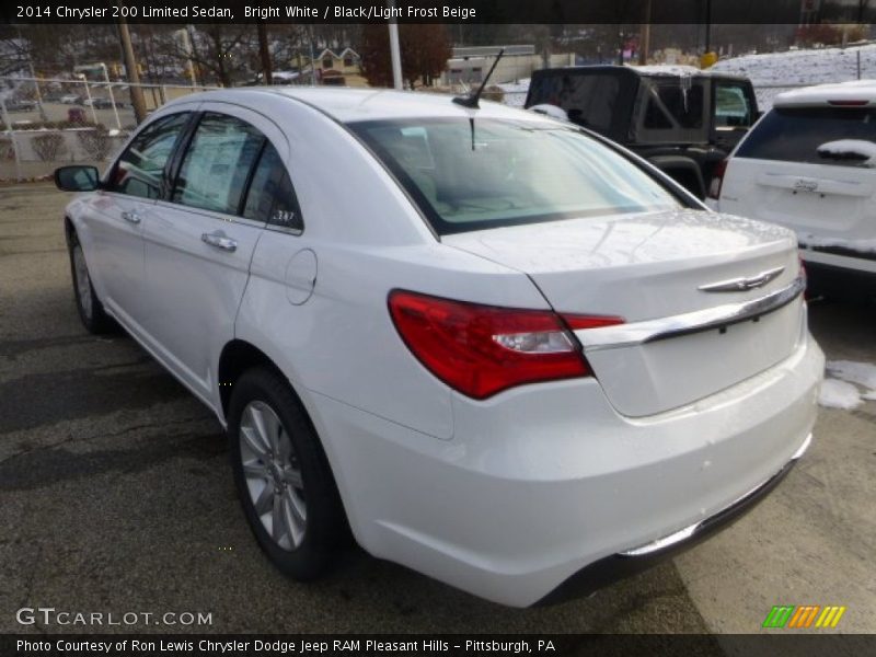 Bright White / Black/Light Frost Beige 2014 Chrysler 200 Limited Sedan
