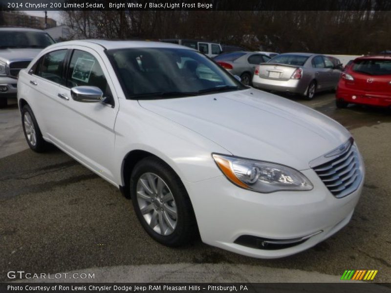 Bright White / Black/Light Frost Beige 2014 Chrysler 200 Limited Sedan