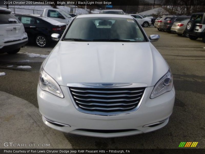 Bright White / Black/Light Frost Beige 2014 Chrysler 200 Limited Sedan