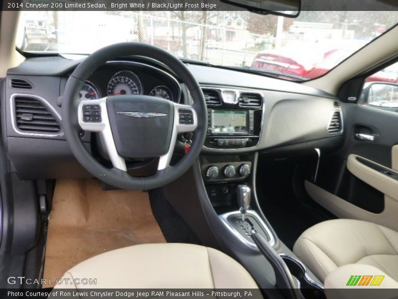 Bright White / Black/Light Frost Beige 2014 Chrysler 200 Limited Sedan