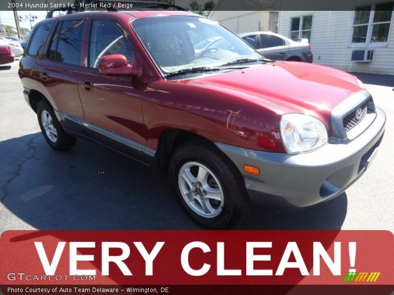 Merlot Red / Beige 2004 Hyundai Santa Fe