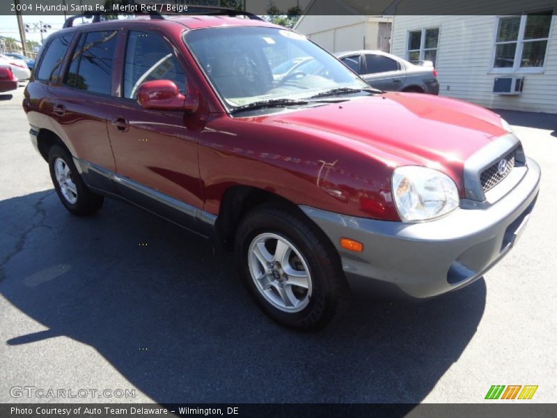 Merlot Red / Beige 2004 Hyundai Santa Fe