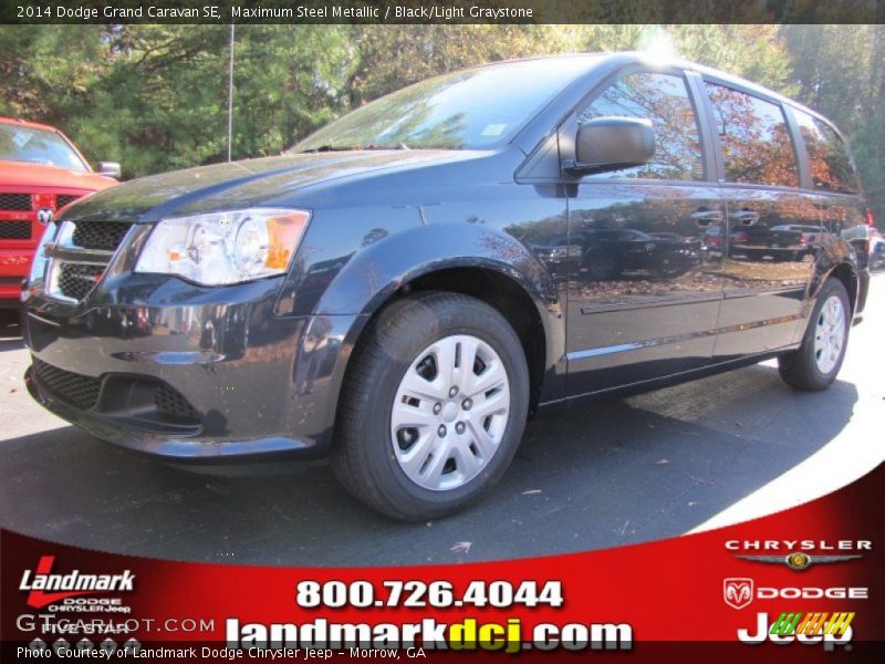Maximum Steel Metallic / Black/Light Graystone 2014 Dodge Grand Caravan SE
