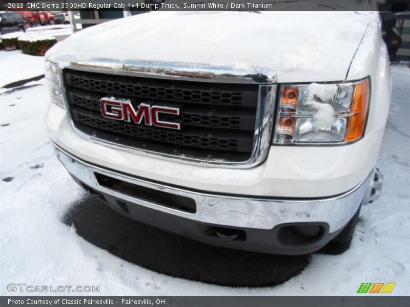 Summit White / Dark Titanium 2013 GMC Sierra 3500HD Regular Cab 4x4 Dump Truck