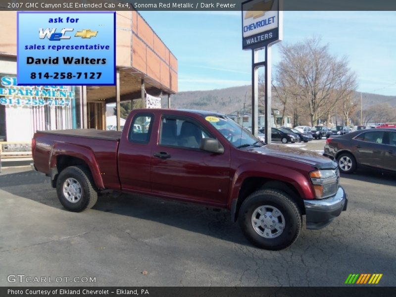 Sonoma Red Metallic / Dark Pewter 2007 GMC Canyon SLE Extended Cab 4x4