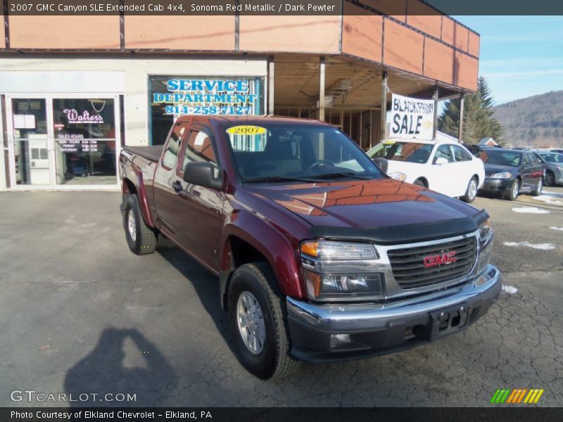 Sonoma Red Metallic / Dark Pewter 2007 GMC Canyon SLE Extended Cab 4x4