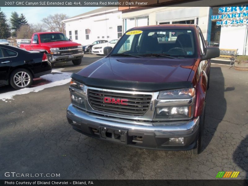 Sonoma Red Metallic / Dark Pewter 2007 GMC Canyon SLE Extended Cab 4x4