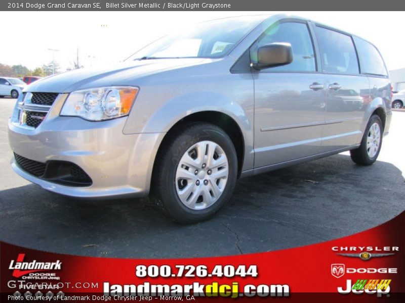 Billet Silver Metallic / Black/Light Graystone 2014 Dodge Grand Caravan SE