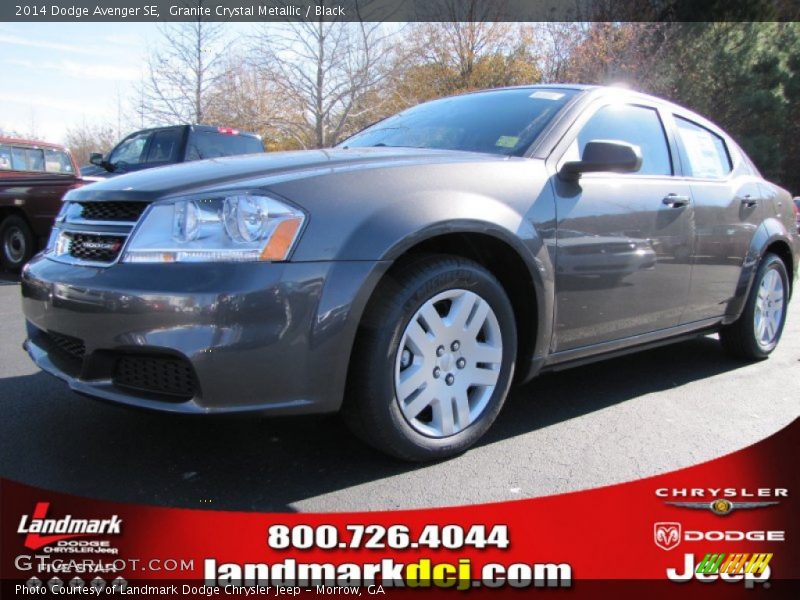 Granite Crystal Metallic / Black 2014 Dodge Avenger SE