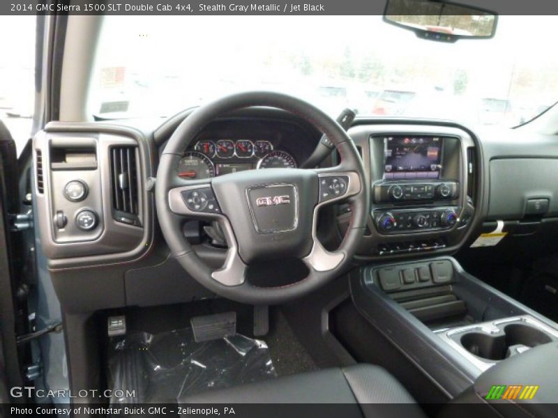 Stealth Gray Metallic / Jet Black 2014 GMC Sierra 1500 SLT Double Cab 4x4