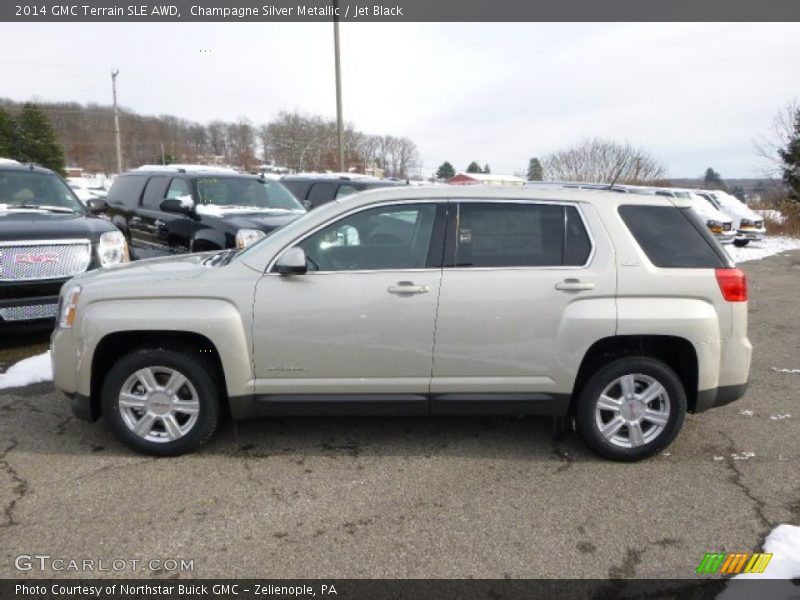 Champagne Silver Metallic / Jet Black 2014 GMC Terrain SLE AWD