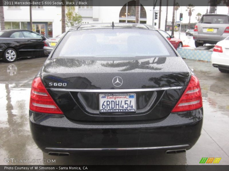Black / Black 2011 Mercedes-Benz S 600 Sedan