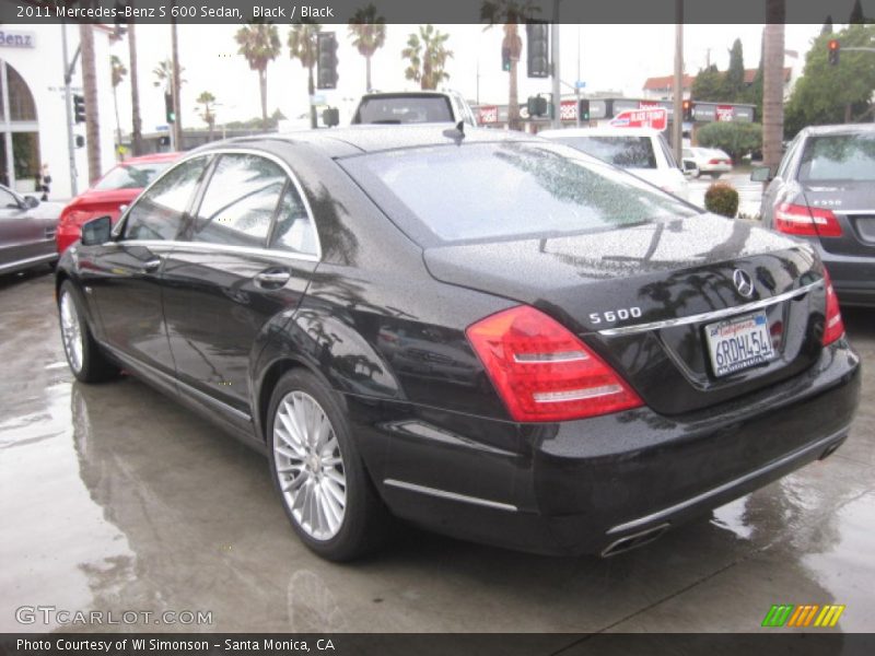 Black / Black 2011 Mercedes-Benz S 600 Sedan