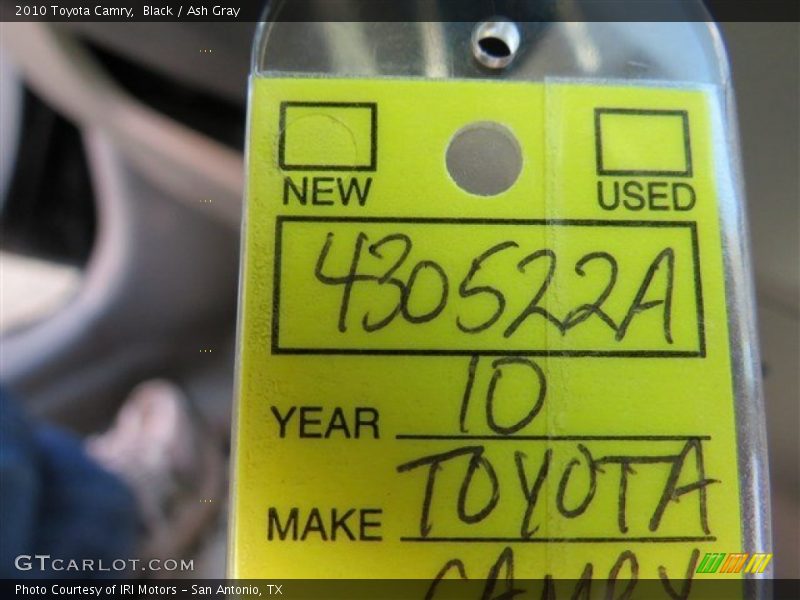 Black / Ash Gray 2010 Toyota Camry