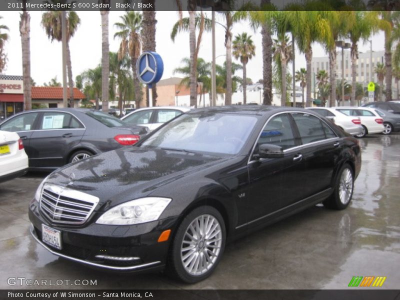 Black / Black 2011 Mercedes-Benz S 600 Sedan