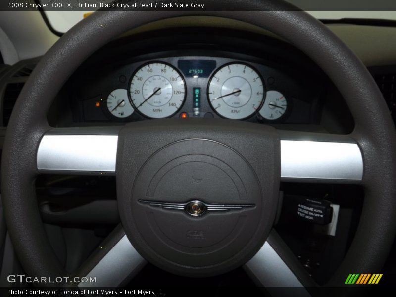 Brilliant Black Crystal Pearl / Dark Slate Gray 2008 Chrysler 300 LX