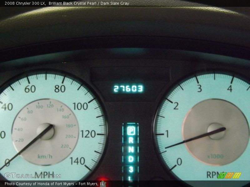 Brilliant Black Crystal Pearl / Dark Slate Gray 2008 Chrysler 300 LX
