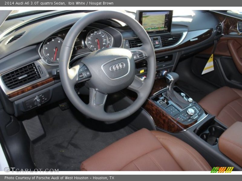 Ibis White / Nougat Brown 2014 Audi A6 3.0T quattro Sedan