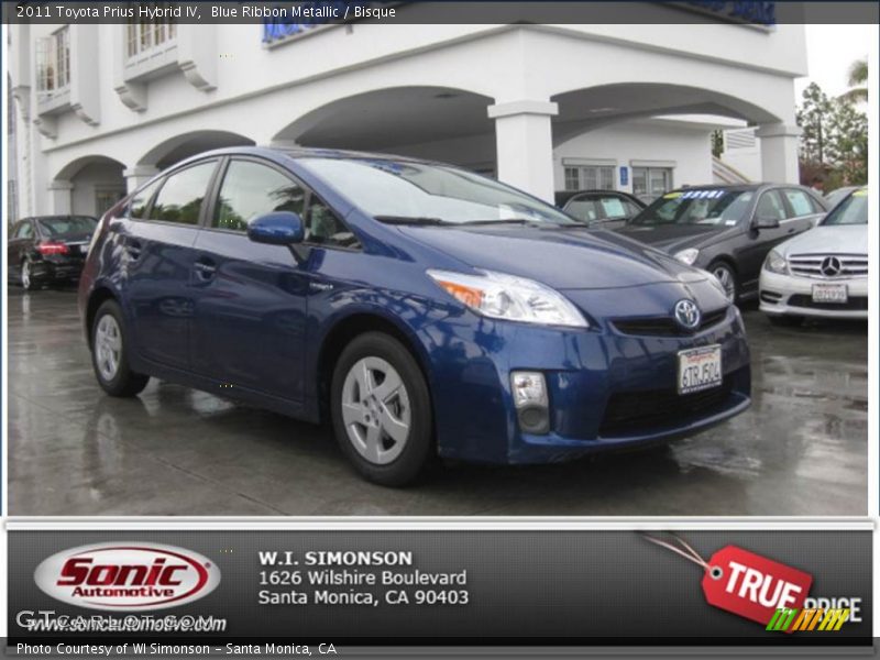 Blue Ribbon Metallic / Bisque 2011 Toyota Prius Hybrid IV