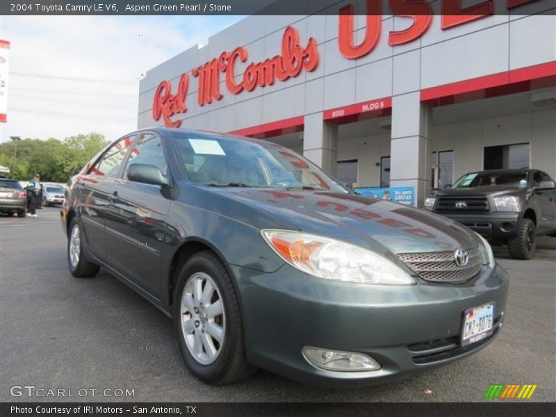 Aspen Green Pearl / Stone 2004 Toyota Camry LE V6