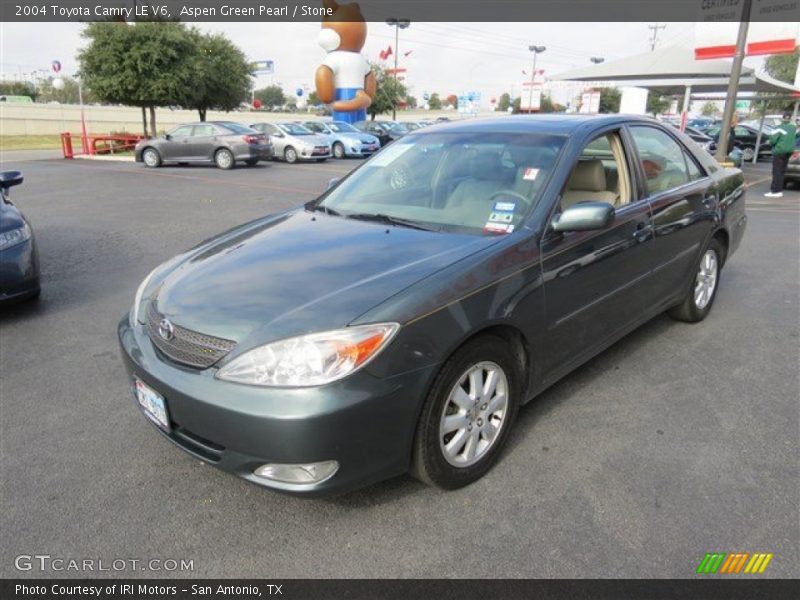 Aspen Green Pearl / Stone 2004 Toyota Camry LE V6