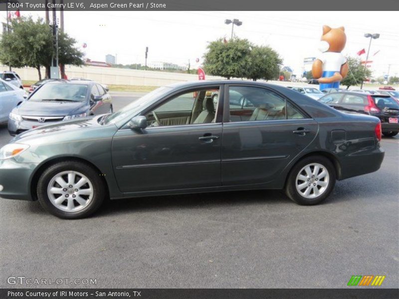 Aspen Green Pearl / Stone 2004 Toyota Camry LE V6