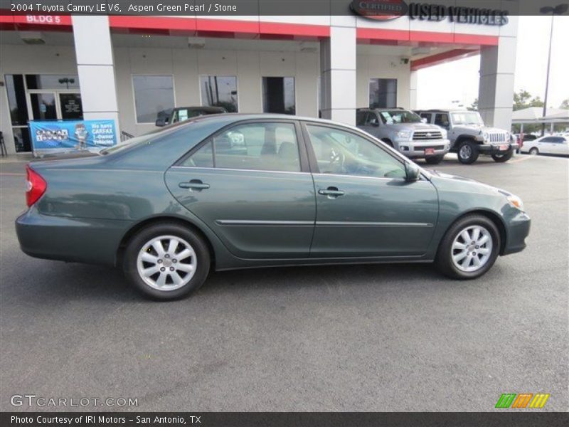 Aspen Green Pearl / Stone 2004 Toyota Camry LE V6